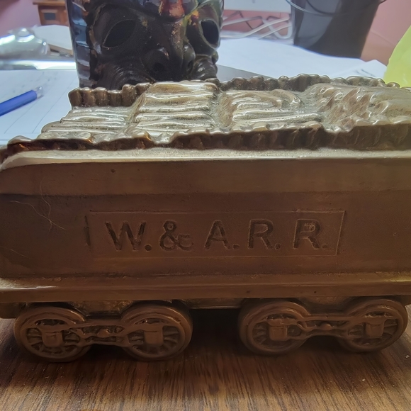 Vintage W. and A.R.R. Railroad - Collectible Metal Train Tender Coin Bank - Bant - Picture 3 of 5